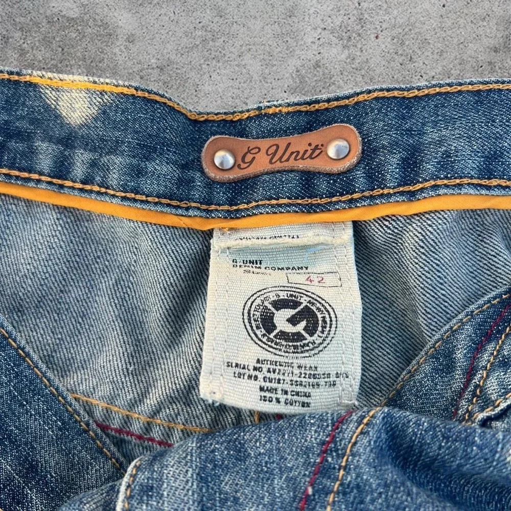 Vintage G Unit Embroidered Y2K 2000s Baggy Jorts 42 Wide Leg 13